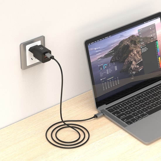 Nettech NT-HCH07 33W GaN PD+QC Hızlı Şarj Adaptörü (Siyah) - Çift Çıkışlı Kompakt Tasarım, Akım Korumalı, Adaptör