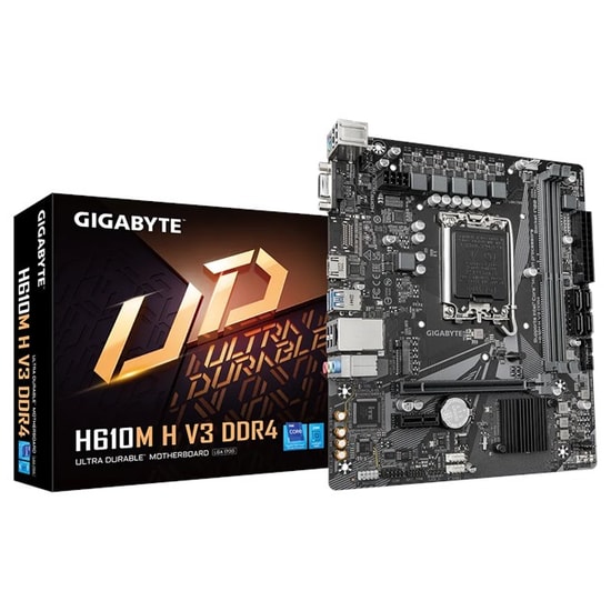 Gigabyte H610M H V3 D4 Anakart: DDR4 3200MHz, Intel LGA1700, PCIe 4.0, M.2, USB 3.2, VGA, HDMI, Micro ATX