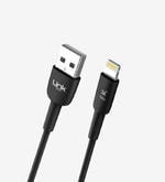 LinkTech K601 Safe Beyaz 3A USB-A Lightning 100cm Silikon Sargılı Hızlı Şarj ve Data Kablosu - Alüminyum Başlık