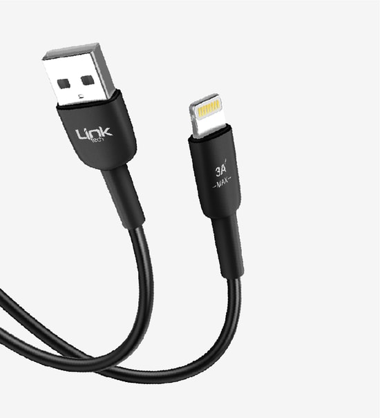 LinkTech K601 Safe Beyaz 3A USB-A Lightning 100cm Silikon Sargılı Hızlı Şarj ve Data Kablosu - Alüminyum Başlık