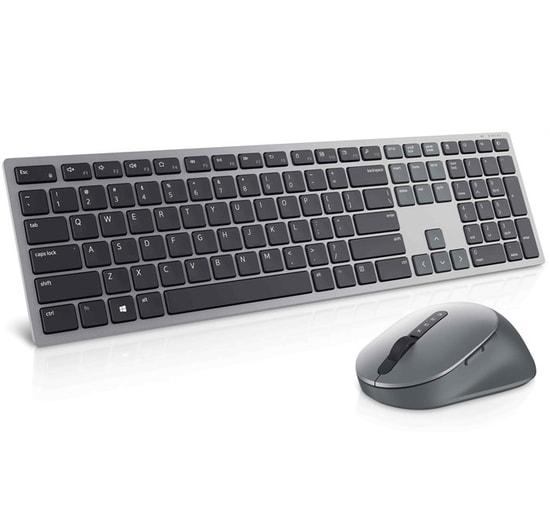 Dell KM7321W Premier Bluetooth Siyah Kablosuz Klavye Mouse Set (580-AJQR) - Türkçe Q Düzen, Çoklu Cihaz Bağlantısı
