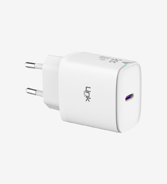 Linktech C313 30W Safe Gan3 Tip-C Lightning Kablolu Hızlı Şarj Adaptörü (LSC-C313) - PD, QC 4.0, 3A Güç, Beyaz