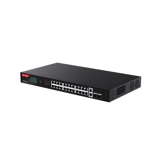 IP-COM G1128P-24-410W 24 Port Gigabit PoE Switch - 2xGb RJ45/SFP Uplink Bağlantı, 370W PoE Güç, Rackmount Kasa