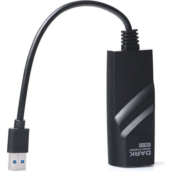 Dark USB 3.0 Gigabit Ethernet Siyah Ağ Adaptörü (DK-NT-U3GLAN2) - 10/100/1000 Mbps, USB Type-A, Tak Çalıştır 