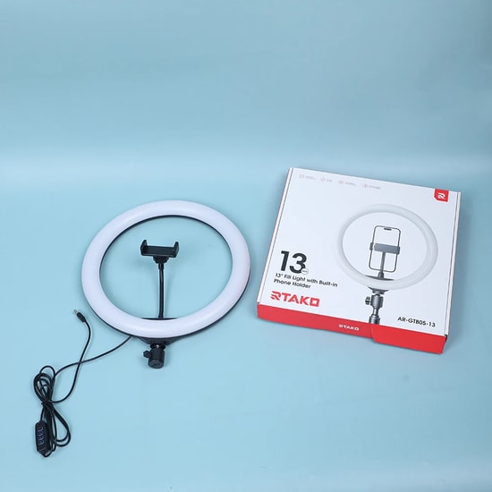 Rtako AR-GTB05 13 inç Ring Light LED Işık - Renksiz, Dimlenebilir, Makyaj ve Video Çekimi için İdeal - (NT-106415)