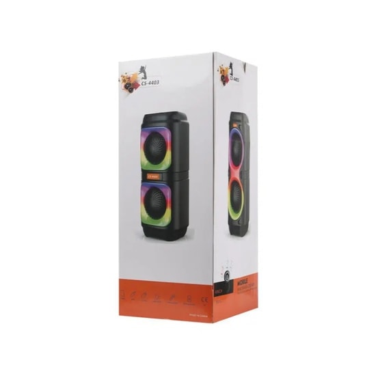 Nettech CS4403 Party Box Siyah Bluetooth Hoparlör (NT-110740) - Taşınabilir Speaker, 2 Çıkışlı, Aux, Medya Kontrolü