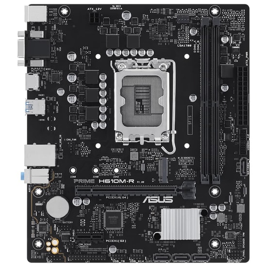 Asus Prime H610M-R SI D5 Anakart (90MB1GL0-M0ECY0) - LGA1700, DDR5 5600, Micro ATX, USB3.2, VGA, HDMI, DP, M.2, 4xSATA