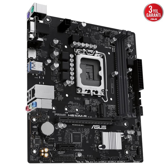 Asus Prime H610M-R SI D5 Anakart (90MB1GL0-M0ECY0) - LGA1700, DDR5 5600, Micro ATX, USB3.2, VGA, HDMI, DP, M.2, 4xSATA