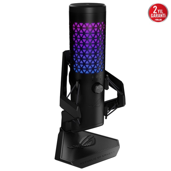 Asus Rog Carnyx C501 Profesyonel Kardioid Kondenser 25mm Kondenser Kapsül 192 Khz ARGB Profesyonel Yayıncı Mikrofonu