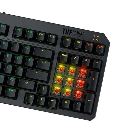 Asus Tuf Gaming K3 RD/TR Gen II Red Switch Kablolu Türkçe Oyuncu Klavyesi Bilek Desteği Suya ve Toza Dayanıklı