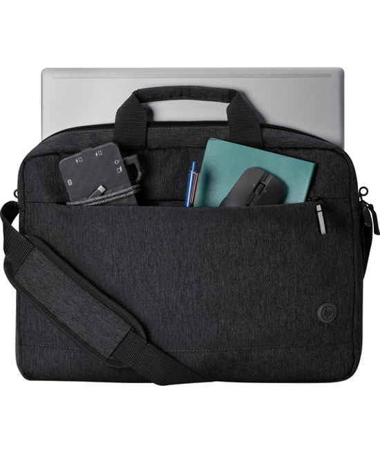 HP Prelude Pro Recycle 15.6" Siyah Topload Çanta (1X645AA) - Geri Dönüştürülmüş Kumaş, Kablo Kanalı, Suya Dayanıklı