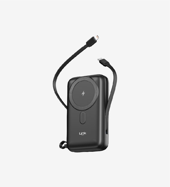LinkTech LPP-WP28 Strong Magsafe 20000mAh 15W Kablosuz Powerbank - Hızlı Şarj, Dijital Ekran ve Dahili Kablolar