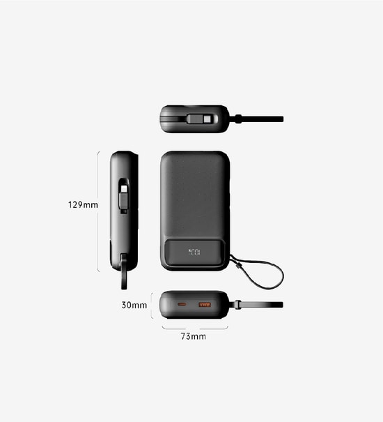 LinkTech LPP-WP28 Strong Magsafe 20000mAh 15W Kablosuz Powerbank - Hızlı Şarj, Dijital Ekran ve Dahili Kablolar