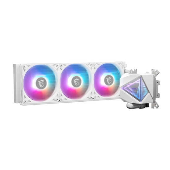 MSI Mag Coreliquid I360 ARGB Beyaz Sıvı İşlemci Soğutucu - 3x120mm Fan, 71CFM, Bakır Plaka, 3400RPM, Dinamik Rulmanlı