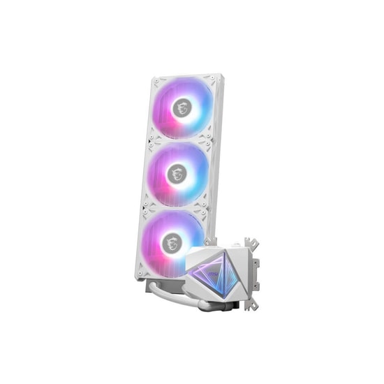 MSI Mag Coreliquid I360 ARGB Beyaz Sıvı İşlemci Soğutucu - 3x120mm Fan, 71CFM, Bakır Plaka, 3400RPM, Dinamik Rulmanlı