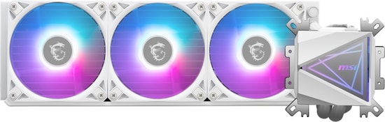MSI Mag Coreliquid I360 ARGB Beyaz Sıvı İşlemci Soğutucu - 3x120mm Fan, 71CFM, Bakır Plaka, 3400RPM, Dinamik Rulmanlı