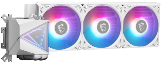 MSI Mag Coreliquid I360 ARGB Beyaz Sıvı İşlemci Soğutucu - 3x120mm Fan, 71CFM, Bakır Plaka, 3400RPM, Dinamik Rulmanlı