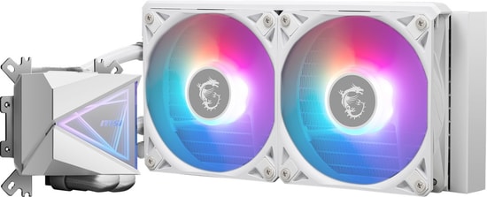 MSI Mag CoreLiquid I240 Beyaz Sıvı İşlemci Soğutucu - 2x120mm PWM Fanlı, 70CFM, Bakır Plaka, 3400RPM, Dinamik Rulmanlı