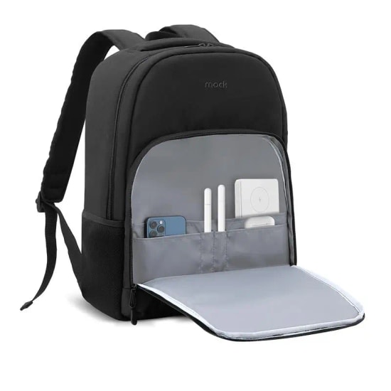 Mack Luna Eco MCE-1201 Siyah 15.6" Notebook Sırt Çantası - Su Geçirmez, 19 Litre Hacim, Ergonomik Tasarım, Çok Bölmeli
