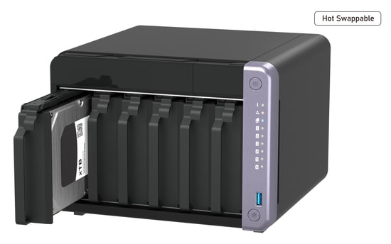 QNAP TS-632X-4G 6 Disk Yuvalı Siyah Tower NAS - 4GB DDR4 RAM, Alpine AL524, USB 3.2, 10Gb SFP+, 2.5G LAN, Fan Soğutmalı