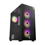 Vento VG3400S 650W 80+ ATX Kasa - Metal Mesh Ön Panel, Temperli Cam, 4xRGB Fan, Toz Filtre, USB 3.2, 2x2.5" 2x3.5" Yuva