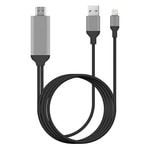 Nettech 200cm Lightning USB to HDMI Siyah Dönüştürücü Kablo (NT-14777) - Plastik, Yüksek Çözünürlüklü Görüntü Aktarımı