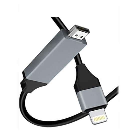 Nettech 200cm Lightning USB to HDMI Siyah Dönüştürücü Kablo (NT-14777) - Plastik, Yüksek Çözünürlüklü Görüntü Aktarımı