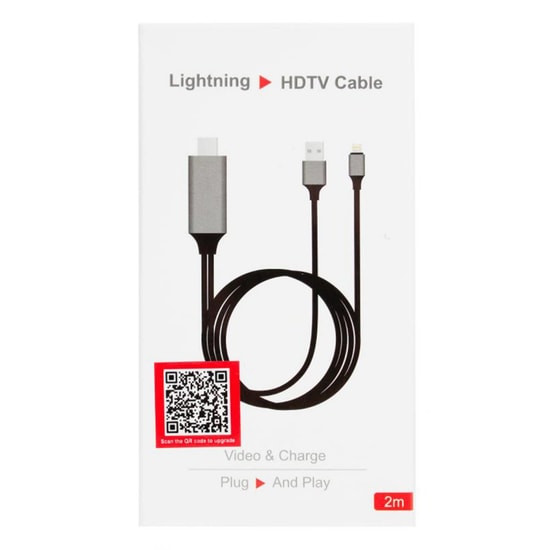 Nettech 200cm Lightning USB to HDMI Siyah Dönüştürücü Kablo (NT-14777) - Plastik, Yüksek Çözünürlüklü Görüntü Aktarımı