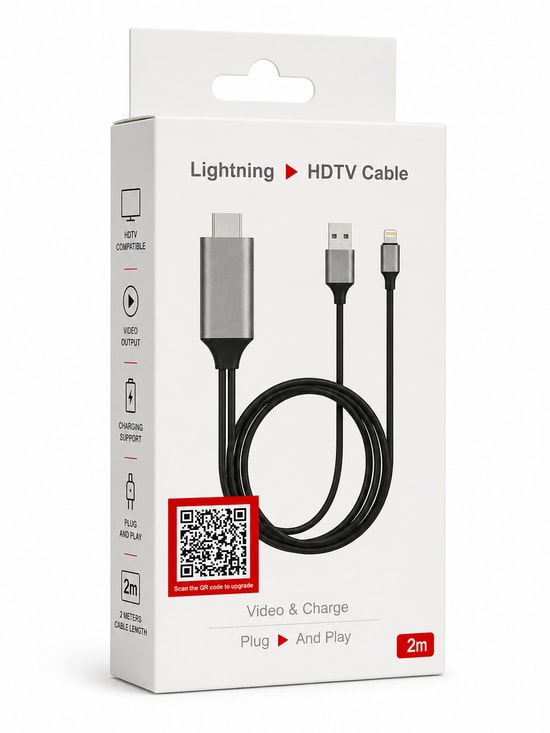 Nettech 200cm Lightning USB to HDMI Siyah Dönüştürücü Kablo (NT-14777) - Plastik, Yüksek Çözünürlüklü Görüntü Aktarımı