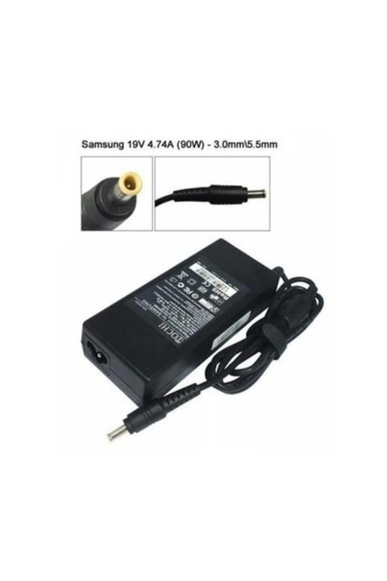 Hadron HD702 19V Samsung Notebook Şarj Adaptörü (Siyah) - 5.5mm Uç, Yüksek Performanslı Yedek Güç Adaptörü Kablosu