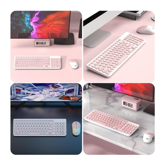 FD IK6631 Kablosuz Gri Klavye Mouse Seti (NT-105008) - 2.4GHz Office Set, Türkçe Q, 1600 DPI Optik Mouse, Multimedya