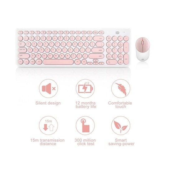 FD IK6631 Kablosuz Gri Klavye Mouse Seti (NT-105008) - 2.4GHz Office Set, Türkçe Q, 1600 DPI Optik Mouse, Multimedya