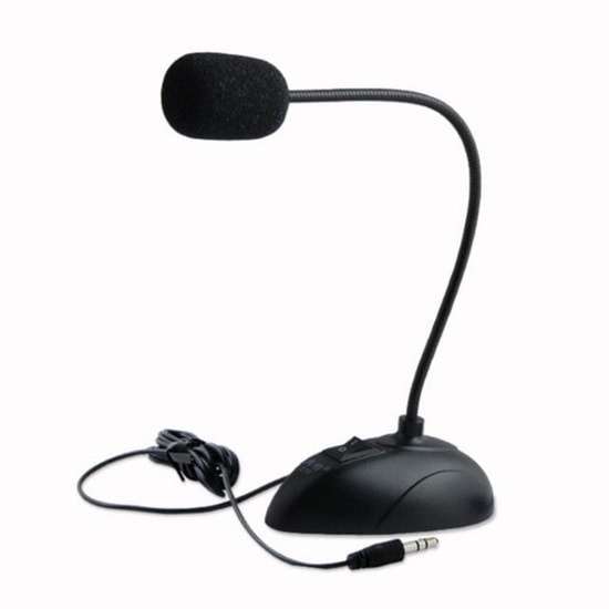 Nettech MIC018 Siyah Masa Mikrofonu (NT-83943) - 3.5mm Jack Bağlantılı, Yüksek Kaliteli Stüdyo Mikrofonu