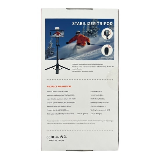 Nettech A8 Gimbal Telefon Sabitleyici (Siyah) NT-106765 - Alüminyum Gövde, 180 Derece Dönüş, Bluetooth Bağlantısı