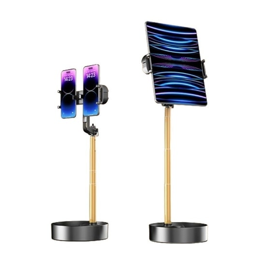 Nettech Z12 Masaüstü Siyah Tripod Standı (NT-106768) - Alüminyum Malzeme, Ayarlanabilir, Çift Mobil Cihaz Uyumluluğu