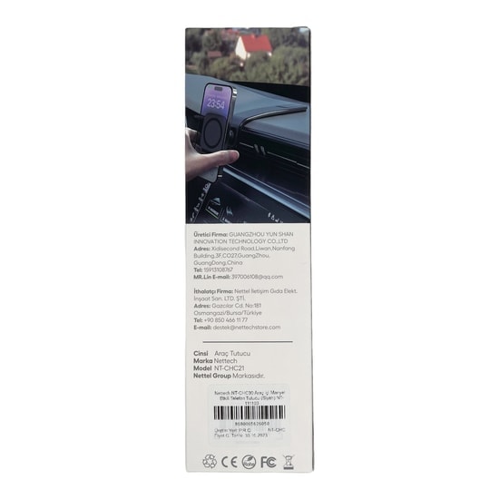 Nettech NT-CHC30 Manyetik Araç Telefon Tutucu (NT-111103) - Alüminyum Gövde, Siyah, Katlanabilir, Torpido Uyumlu,
