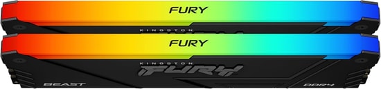Kingston Fury Beast 32GB (2x16GB) 3600MHz DDR4 RGB Ram (KF436C18BB2AK2/32TR) - CL18, Siyah, Yüksek Performans Bellek