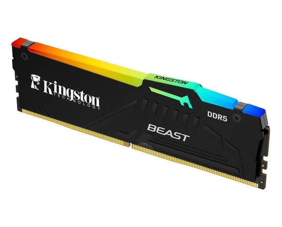 Kingston FURY Beast RGB 16GB DDR5 6000MHz CL36 EXPO RAM (KF560C36BBE2A/16) - Yüksek Performanslı Oyuncu Belleği