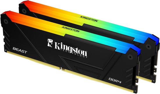 Kingston Fury Beast RGB 64GB (2x32GB) 3200MHz DDR4 CL16 RGB RAM (KF432C16BB2AK2/64) - XMP 2.0, Soğutuculu Oyuncu Belleği