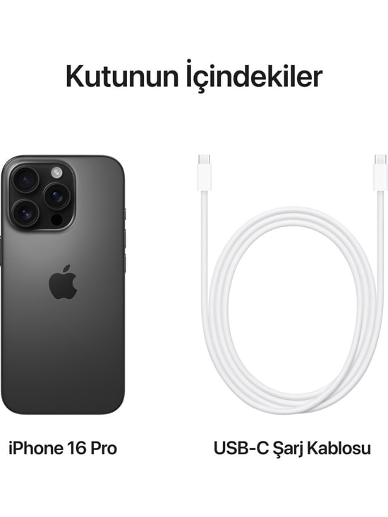 Apple iPhone 16 Pro 128 GB Siyah Titanyum Akıllı Telefon (Apple Türkiye Garantili) - 6.3" Ekran, 5G Destekli, 8 GB RAM,