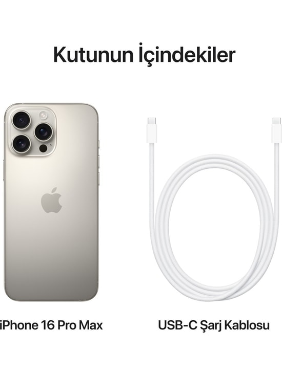 Apple iPhone 16 Pro Max 256 GB Natürel Titanyum Akıllı Telefon (Apple Türkiye Garantili) - 8GB RAM, 5G, 4685 mAh, 30W