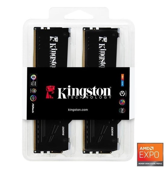 Kingston Fury Beast 32GB (2x16GB) 6400MHz DDR5 RGB Ram (KF564C32BBEAK2-32) - EXPO/XMP Destekli, Yüksek Performans Bellek