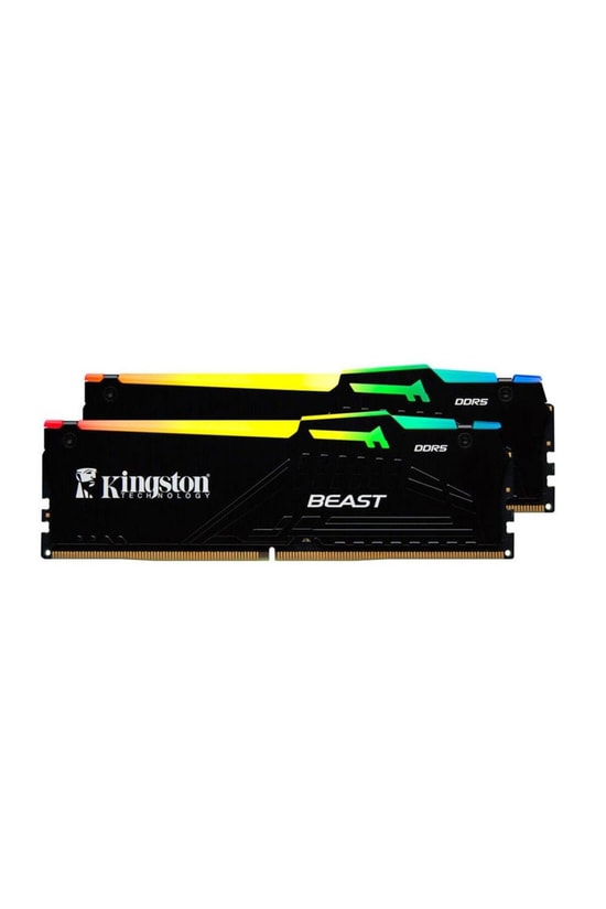 Kingston Fury Beast 32GB (2x16GB) 6400MHz DDR5 RGB Ram (KF564C32BBEAK2-32) - EXPO/XMP Destekli, Yüksek Performans Bellek