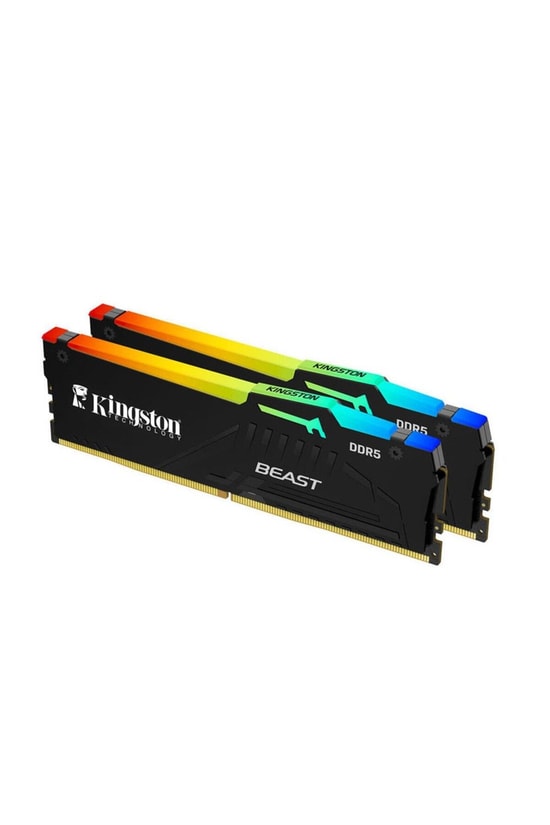 Kingston Fury Beast 32GB (2x16GB) 6400MHz DDR5 RGB Ram (KF564C32BBEAK2-32) - EXPO/XMP Destekli, Yüksek Performans Bellek