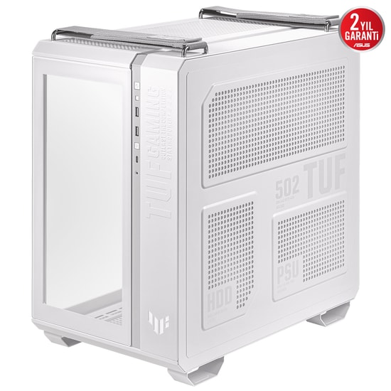 Asus Tuf Gaming GT502 Plus Midi Key Panaromik Temperli Cam Usb-C Atx Micro-Atx Mini-Itx Fanlı Beyaz Bilgisayar Kasası