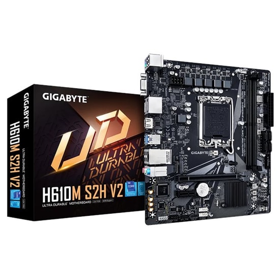 Gigabyte H610M S2H V2 D5 Anakart: Intel LGA1700, DDR5 5600MHz, PCIe 4.0, M.2, HDMI, DP, USB 3.2, Micro ATX