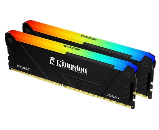 Kingston Fury Beast RGB 32GB (2x16GB) 3200MHz DDR4 CL16 RAM (KF432C16BB2AK2/32TR) - Yüksek Performanslı Masaüstü Bellek
