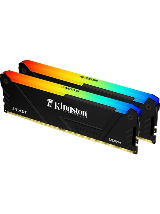 Kingston Fury Beast RGB 32GB (2x16GB) 3200MHz DDR4 CL16 RAM (KF432C16BB2AK2/32TR) - Yüksek Performanslı Masaüstü Bellek