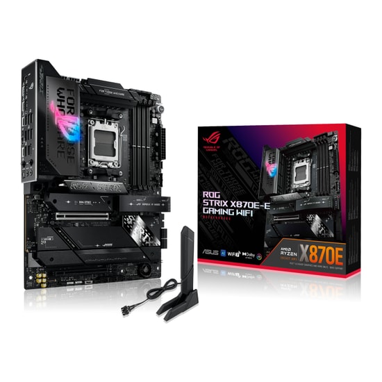 Asus ROG STRIX X870E-E Gaming WiFi Anakart - AM5, DDR5 8000, RGB, WiFi 7, 2xUSB 4 30W, HDMI, 2xM.2, ATX, 90MB1IB0-M0EAY0