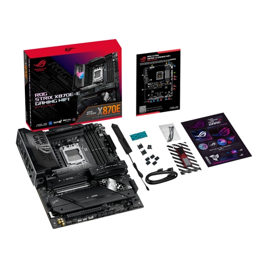 Asus ROG STRIX X870E-E Gaming WiFi Anakart - AM5, DDR5 8000, RGB, WiFi 7, 2xUSB 4 30W, HDMI, 2xM.2, ATX, 90MB1IB0-M0EAY0